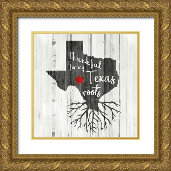 Kimberly, Allen 12x12 Gold Ornate Wood Framed with Double Matting Museum Art Print Titled - Texas Roots
