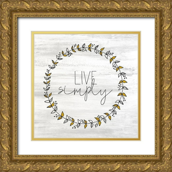 Kimberly, Allen 12x12 Gold Ornate Wood Framed with Double Matting Museum Art Print Titled - Wildflower Jar 9