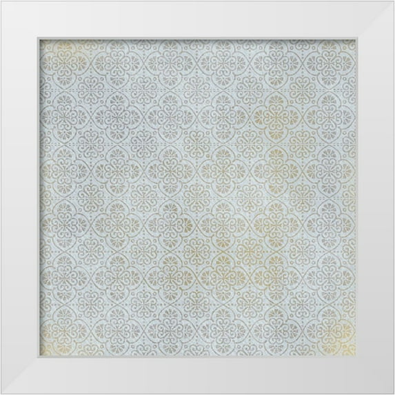 Kimberly, Allen 12x12 White Modern Wood Framed Museum Art Print Titled - Azure Coastal Pattern 1