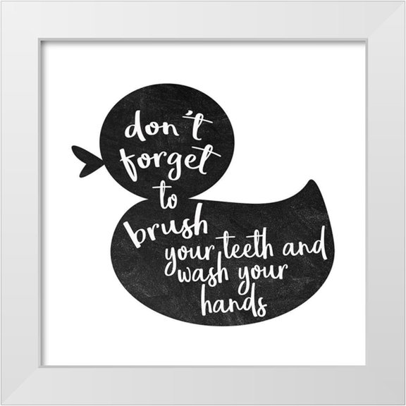 Kimberly, Allen 12x12 White Modern Wood Framed Museum Art Print Titled - Bath Rules 2
