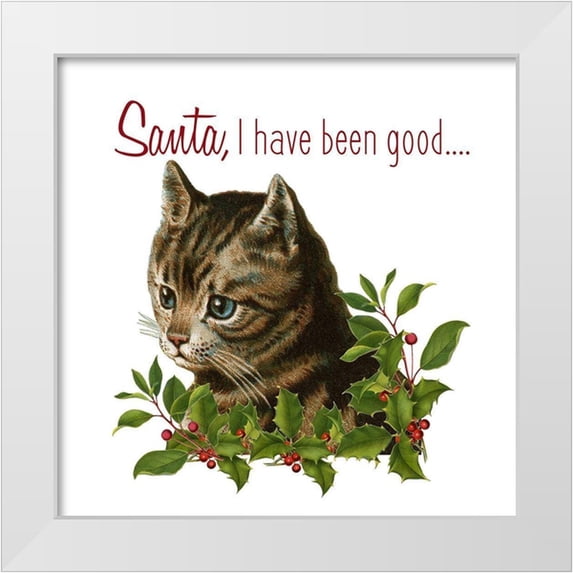 Kimberly, Allen 12x12 White Modern Wood Framed Museum Art Print Titled - Cat Christmas 1