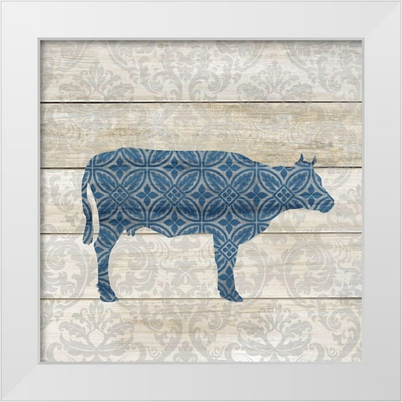 Kimberly, Allen 12x12 White Modern Wood Framed Museum Art Print Titled - Farm Blues 1