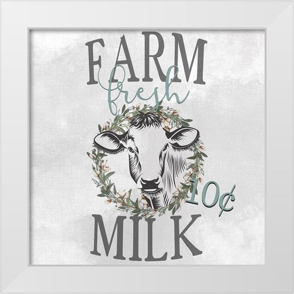 Kimberly, Allen 12x12 White Modern Wood Framed Museum Art Print Titled - Farm Fresh Milk