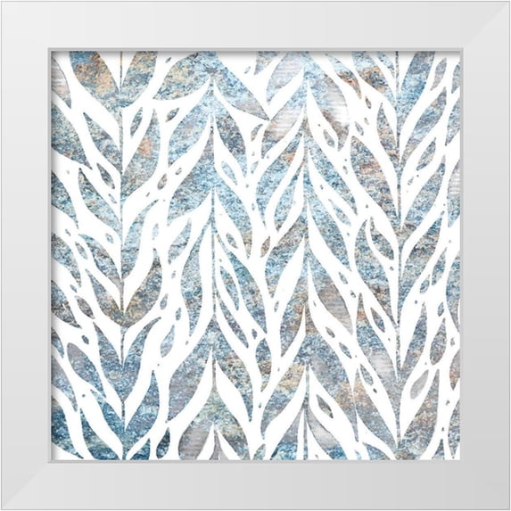 Kimberly, Allen 12x12 White Modern Wood Framed Museum Art Print Titled - Frosted Blue Pattern 1