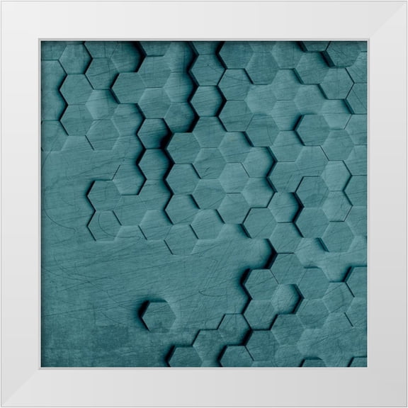 Kimberly, Allen 12x12 White Modern Wood Framed Museum Art Print Titled - Geo Grid 4