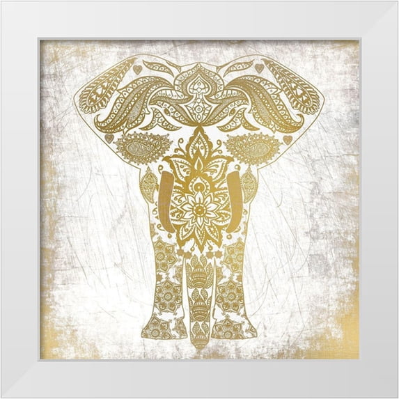 Kimberly, Allen 12x12 White Modern Wood Framed Museum Art Print Titled - Gold Mandala 2
