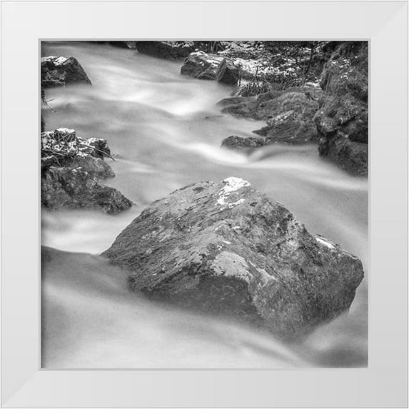 Kimberly, Allen 12x12 White Modern Wood Framed Museum Art Print Titled - Over the rocks 2