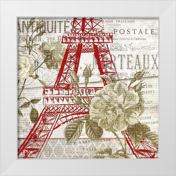 Kimberly, Allen 12x12 White Modern Wood Framed Museum Art Print Titled - Paris Script Series 3