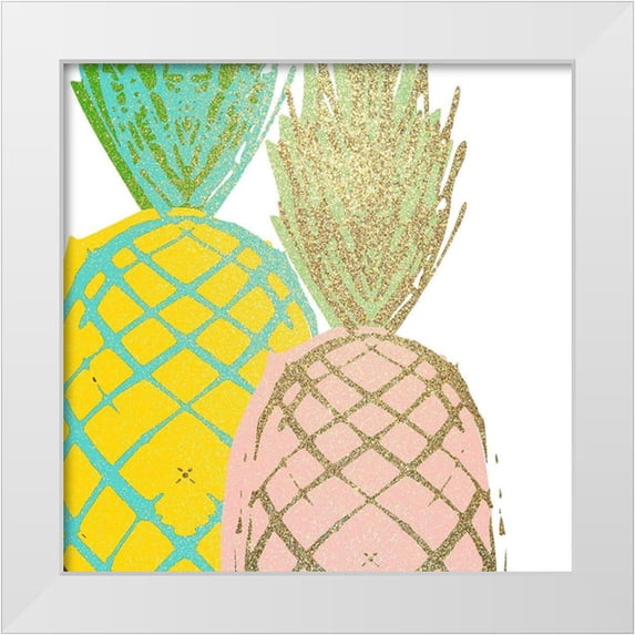 Kimberly, Allen 12x12 White Modern Wood Framed Museum Art Print Titled - Pineapple Bright 1