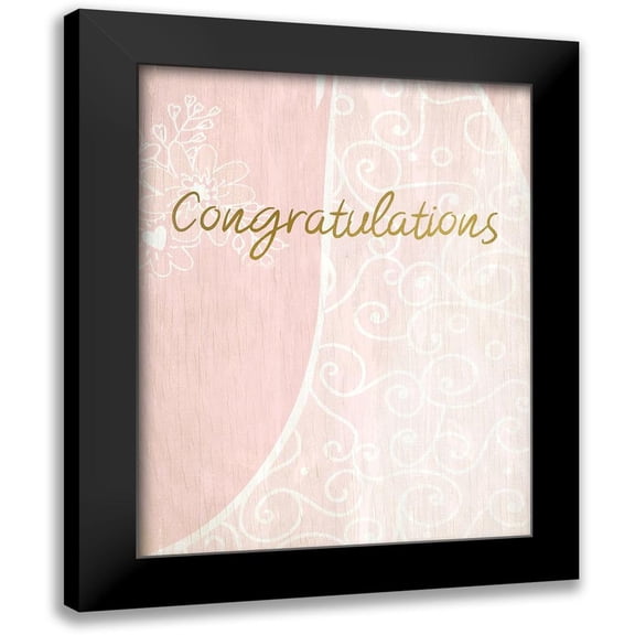 Kimberly, Allen 12x14 Black Modern Framed Museum Art Print Titled - Congratulations Bride to Be Pink
