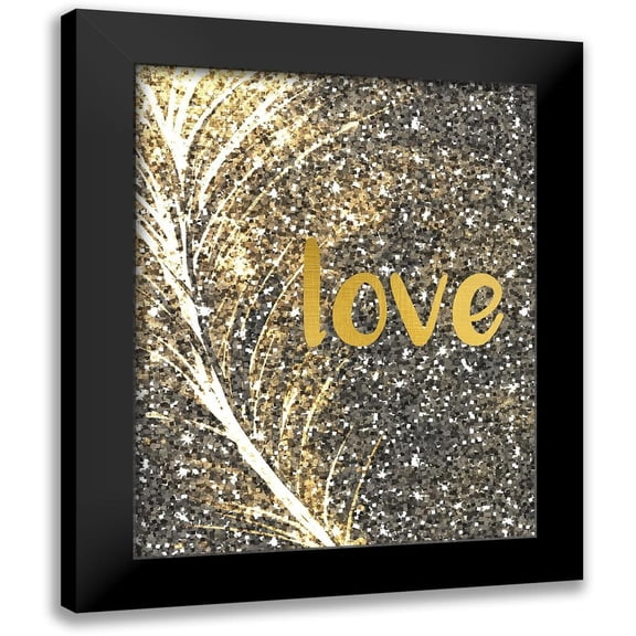 Kimberly, Allen 12x14 Black Modern Framed Museum Art Print Titled - Gold Feather 3