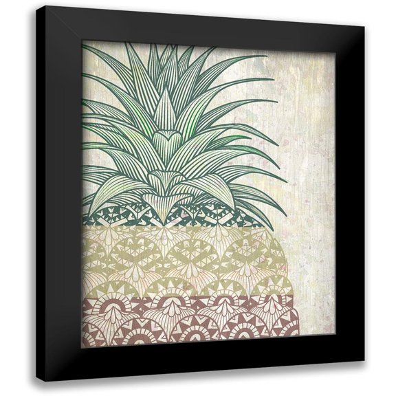 Kimberly, Allen 12x14 Black Modern Framed Museum Art Print Titled - Tri Color Pineapples 1