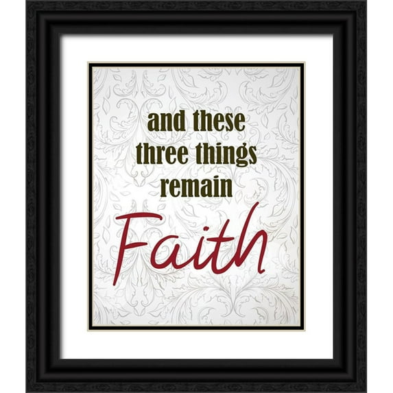 Kimberly, Allen 12x14 Black Ornate Wood Framed with Double Matting Museum Art Print Titled - And These Three Things 1