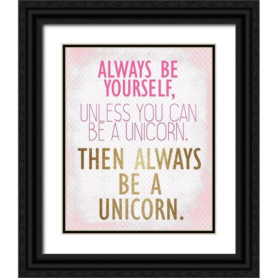 Kimberly, Allen 12x14 Black Ornate Wood Framed with Double Matting Museum Art Print Titled - Be a Unicorn 2 v2