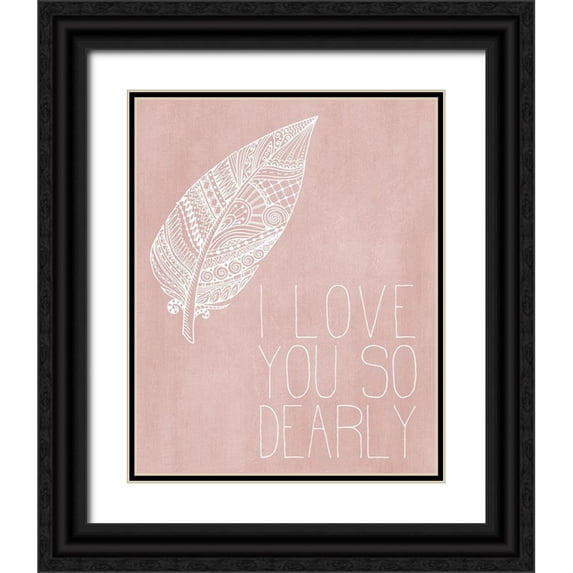 Kimberly, Allen 12x14 Black Ornate Wood Framed with Double Matting Museum Art Print Titled - I Love you Dearly Pink