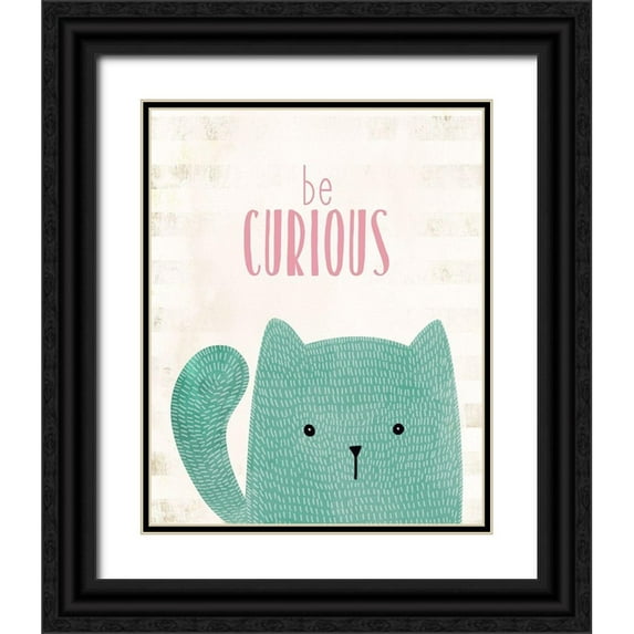 Kimberly, Allen 12x14 Black Ornate Wood Framed with Double Matting Museum Art Print Titled - be Curious