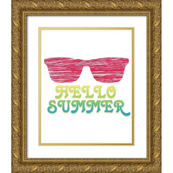 Kimberly, Allen 12x14 Gold Ornate Wood Framed with Double Matting Museum Art Print Titled - Hello Summer