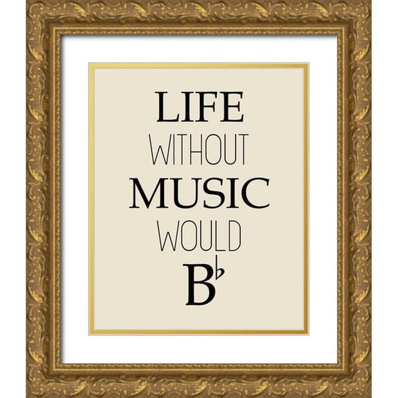 Kimberly, Allen 12x14 Gold Ornate Wood Framed with Double Matting Museum Art Print Titled - Life Without Music