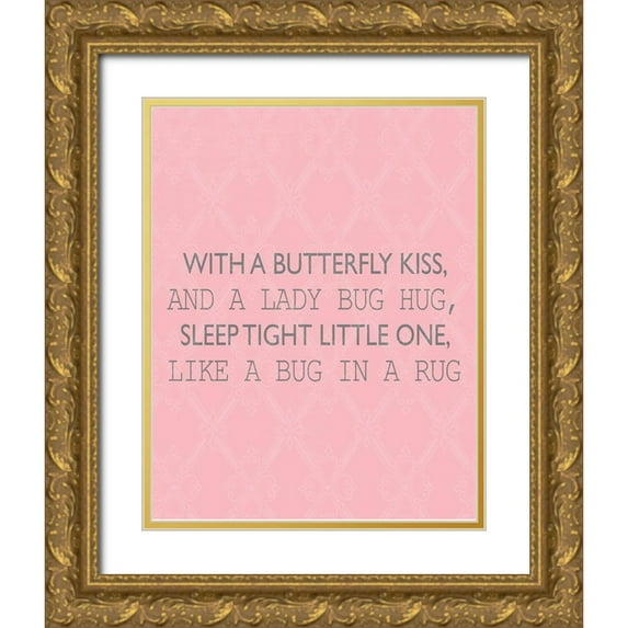 Kimberly, Allen 12x14 Gold Ornate Wood Framed with Double Matting Museum Art Print Titled - Like a Bug in a Rug