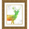 thumbnail image 1 of Kimberly, Allen 12x14 Gold Ornate Wood Framed with Double Matting Museum Art Print Titled - Watercolor Silhouette 3, 1 of 4