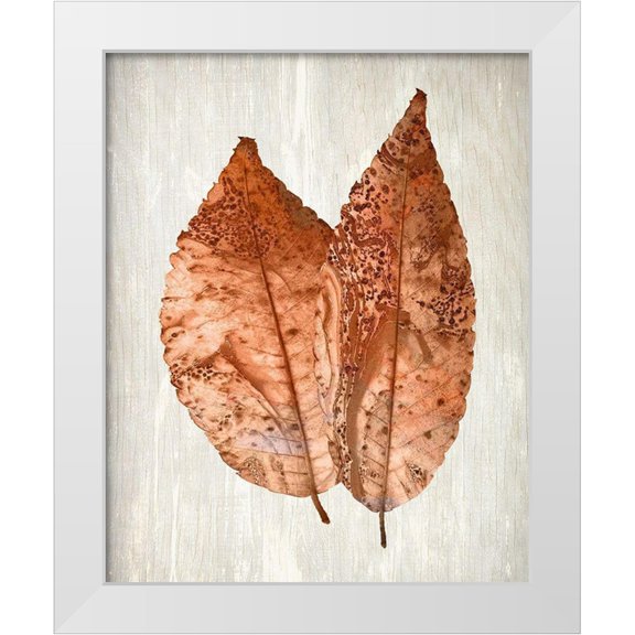 Kimberly, Allen 12x14 White Modern Wood Framed Museum Art Print Titled - Copper Leaves 2