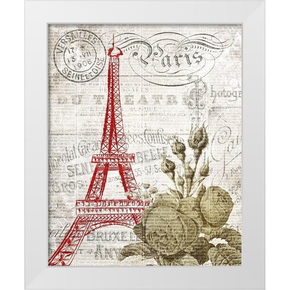 Kimberly, Allen 12x14 White Modern Wood Framed Museum Art Print Titled - Paris Script Series 1