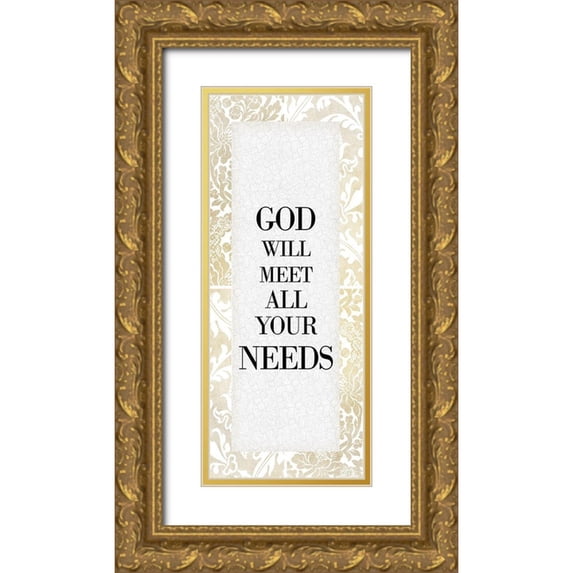 Kimberly, Allen 12x24 Gold Ornate Wood Framed with Double Matting Museum Art Print Titled - God Will 3