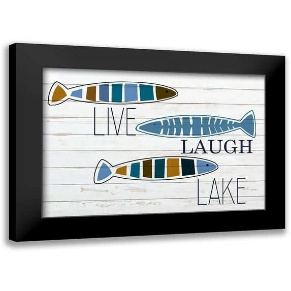 Kimberly, Allen 14x11 Black Modern Framed Museum Art Print Titled - Live Laugh Lake Fish