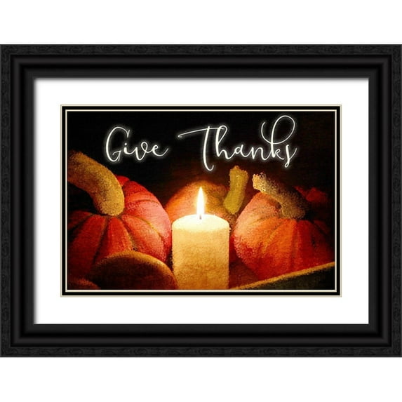 Kimberly, Allen 14x11 Black Ornate Wood Framed with Double Matting Museum Art Print Titled - Give Thanks