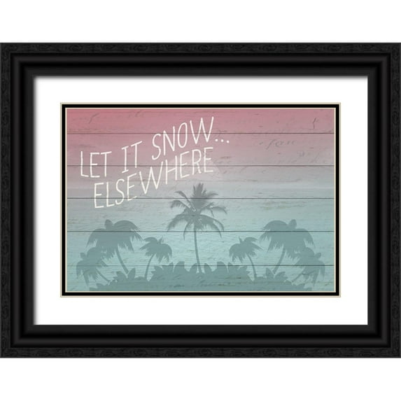 Kimberly, Allen 14x11 Black Ornate Wood Framed with Double Matting Museum Art Print Titled - Let it Snow Elsewhere