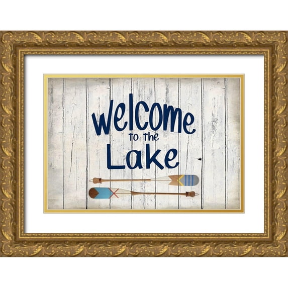 Kimberly, Allen 14x11 Gold Ornate Wood Framed with Double Matting Museum Art Print Titled - Welcome to the Lake