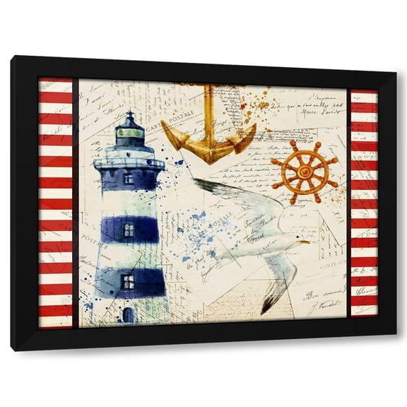 Allen Kimberly 14x12 Black Modern Wood Framed Wall Art Titled - Anchors Away