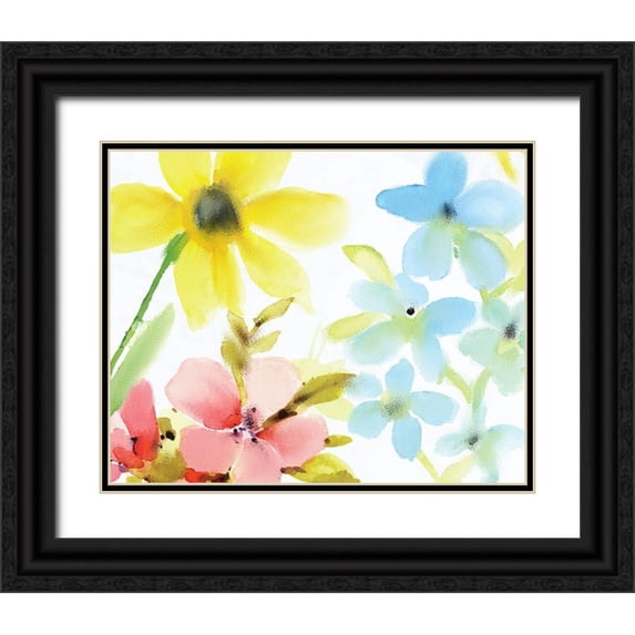 Kimberly, Allen 14x12 Black Ornate Wood Framed with Double Matting Museum Art Print Titled - Springtime Blooms