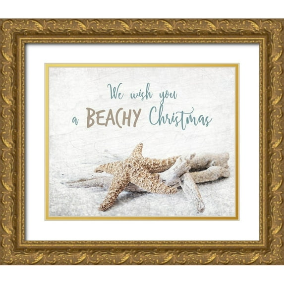 Kimberly, Allen 14x12 Gold Ornate Wood Framed with Double Matting Museum Art Print Titled - Beachy Christmas