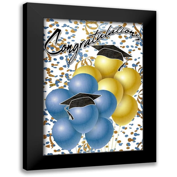 Kimberly, Allen 14x18 Black Modern Framed Museum Art Print Titled - Congratulations Balloons