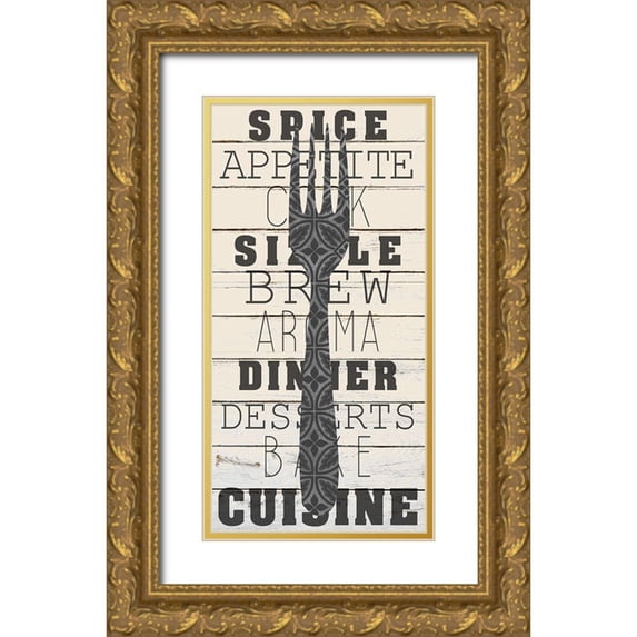 Kimberly, Allen 14x24 Gold Ornate Wood Framed with Double Matting Museum Art Print Titled - Cutlery 1