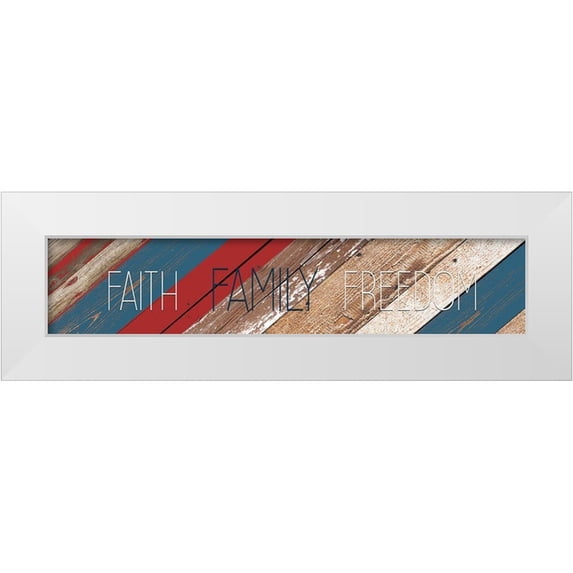 Kimberly, Allen 14x6 White Modern Wood Framed Museum Art Print Titled - Faith Family Freedom