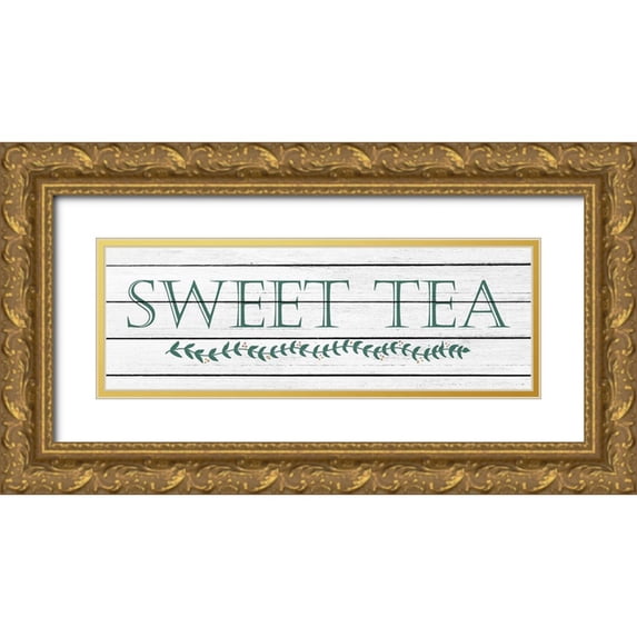 Kimberly, Allen 14x7 Gold Ornate Wood Framed with Double Matting Museum Art Print Titled - Sweet Tea
