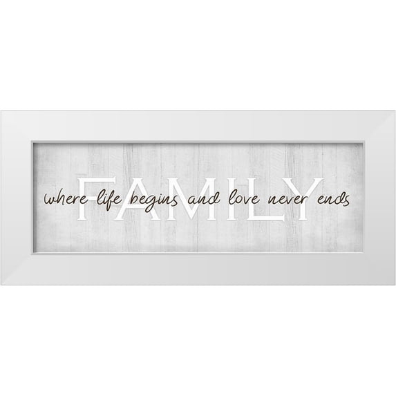 Kimberly, Allen 14x7 White Modern Wood Framed Museum Art Print Titled - Family, Where Life Begins