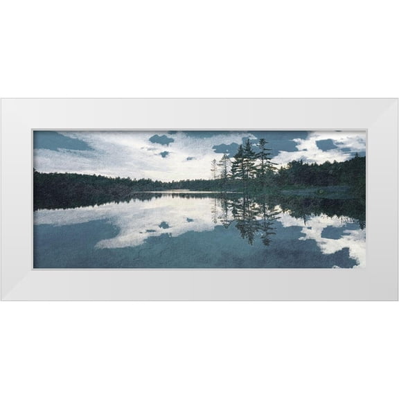Kimberly, Allen 14x8 White Modern Wood Framed Museum Art Print Titled - A Mountains Lake