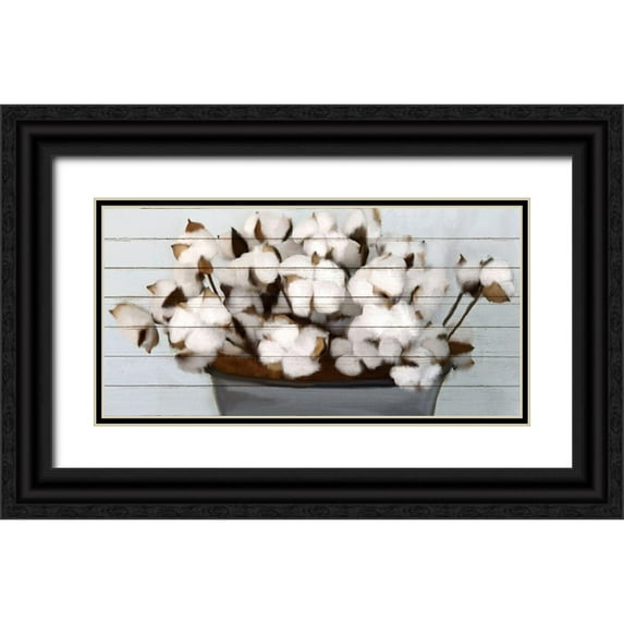Kimberly, Allen 14x9 Black Ornate Wood Framed with Double Matting Museum Art Print Titled - Cotton Gather 1