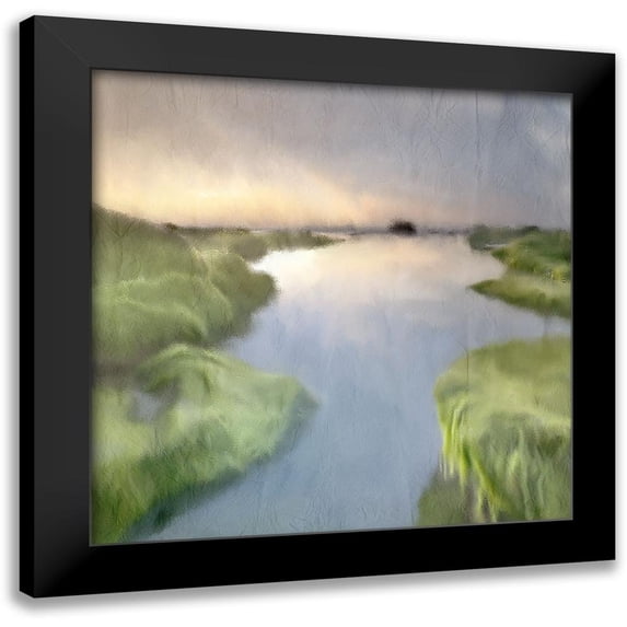 Kimberly, Allen 15x15 Black Modern Framed Museum Art Print Titled - Dusk of the River