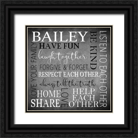 Kimberly, Allen 15x15 Black Ornate Wood Framed with Double Matting Museum Art Print Titled - Family Always