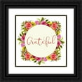 thumbnail image 1 of Kimberly, Allen 15x15 Black Ornate Wood Framed with Double Matting Museum Art Print Titled - Grateful Wreath, 1 of 4