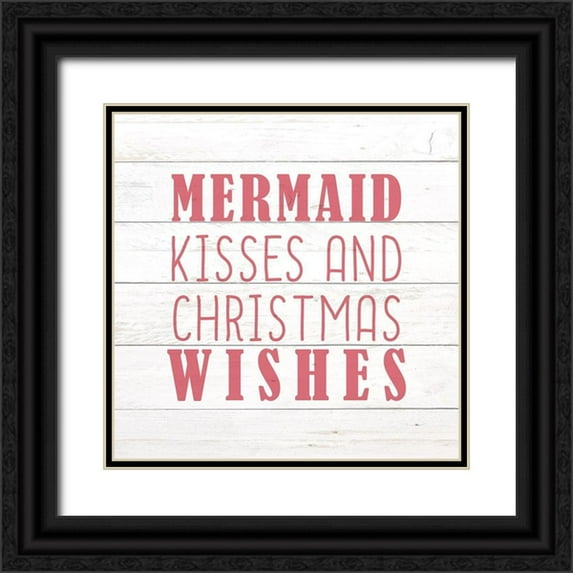 Kimberly, Allen 15x15 Black Ornate Wood Framed with Double Matting Museum Art Print Titled - Mermaid Kisses