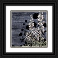 thumbnail image 1 of Kimberly, Allen 15x15 Black Ornate Wood Framed with Double Matting Museum Art Print Titled - Navy Square Floral 2, 1 of 4