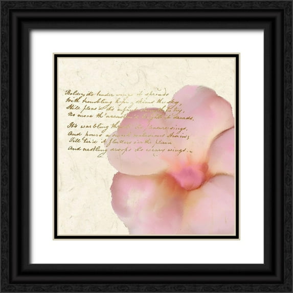 Kimberly, Allen 15x15 Black Ornate Wood Framed with Double Matting Museum Art Print Titled - Spring Blooming Pink