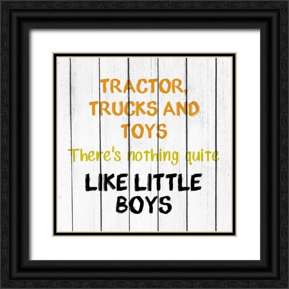 Kimberly, Allen 15x15 Black Ornate Wood Framed with Double Matting Museum Art Print Titled - Tractor and Trucks 2