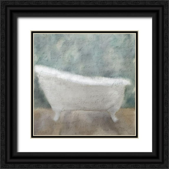 Kimberly, Allen 15x15 Black Ornate Wood Framed with Double Matting Museum Art Print Titled - Vintage Tub 1
