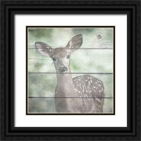 Kimberly, Allen 15x15 Black Ornate Wood Framed with Double Matting Museum Art Print Titled - Woodland 4